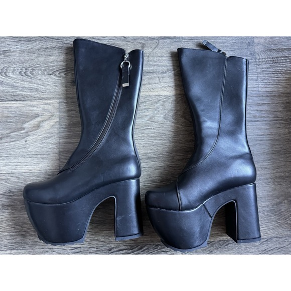 La Moda Shoes - LaModa Women's Knee High Black Platform Boots Size 5